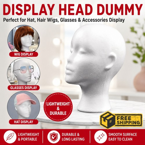 Polystyrene foam head dummy - polystyrene,